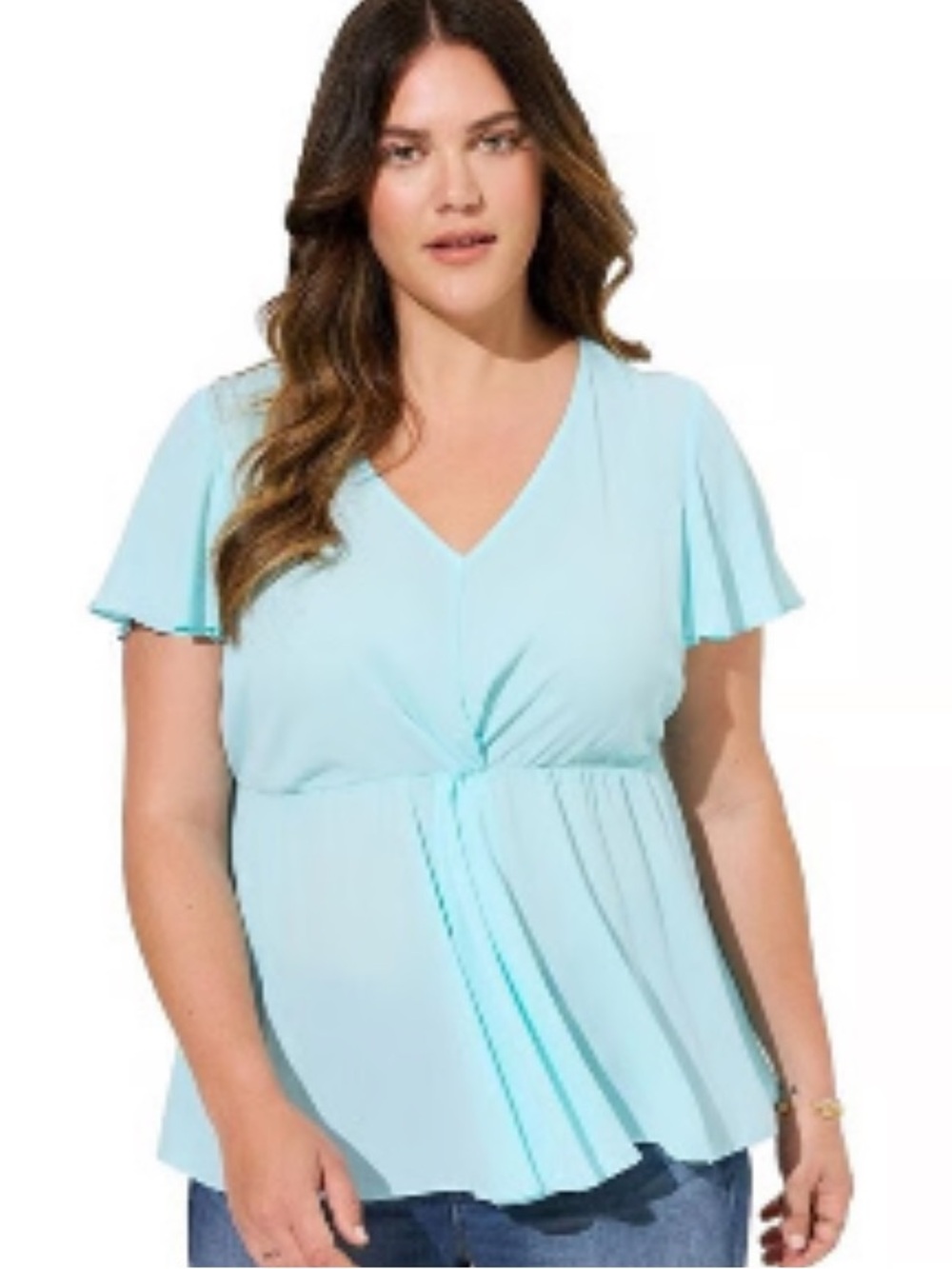 🌷Torrid Light Blue Flutter Sleeve Surplice Top Size 2X 3/$30